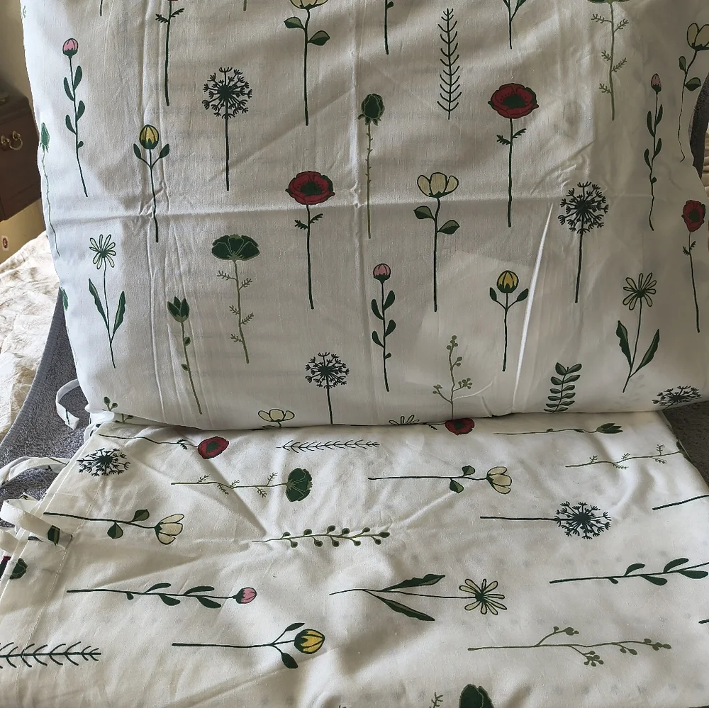 IKEA NattsLanda Twin Floral Duvet Cover Pillowcase Set Multicolor Bedding